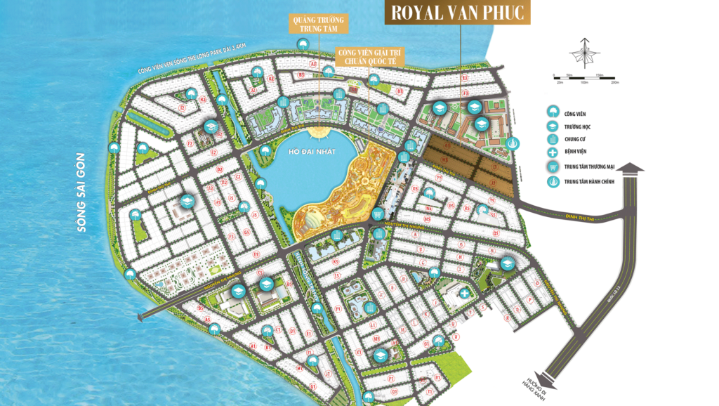 vị trí ROYAL VẠN PHÚC cho ra mắt khu thương mại, giải trí đầu tiên tại khu Đông.