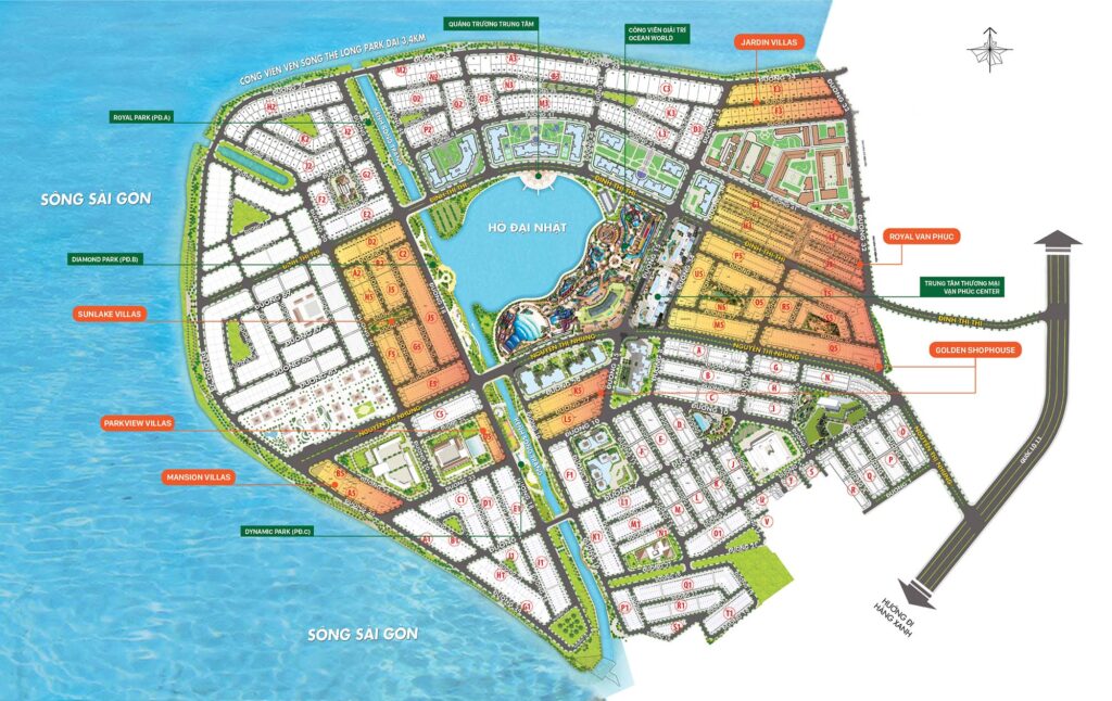 Bản đồ tổng thể khu đô thị Vạn Phúc City